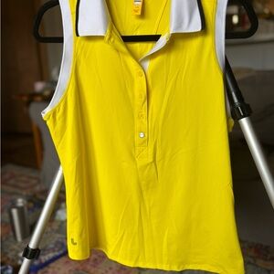 Lola size Large bright Yellow Sleeveless Polo Shirt